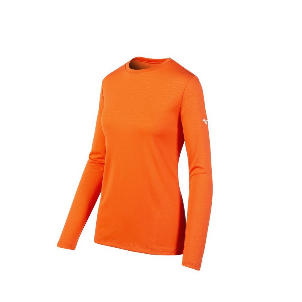 Mizuno Women's Long Sleeve T-Shirts Orange (530044-XRO)